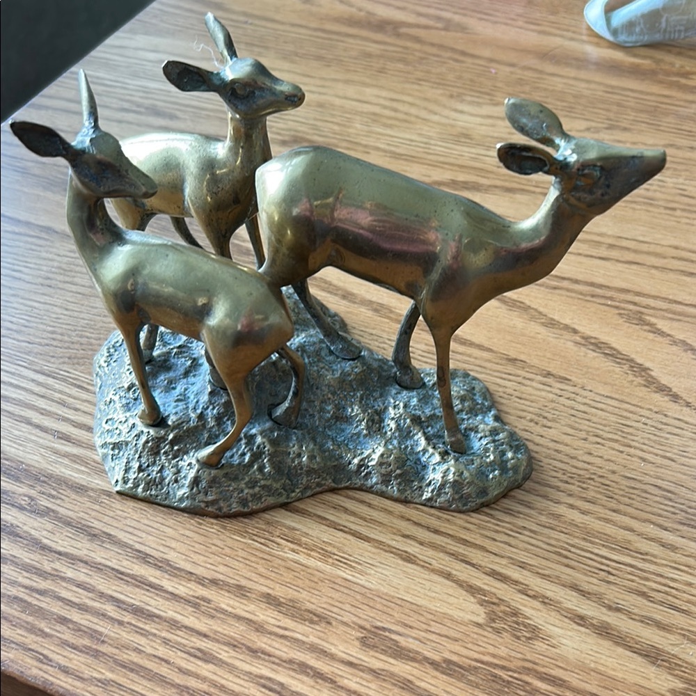 Gold Dynamic Deer Sculpture Art